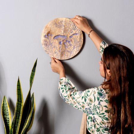 Handcrafted Rustic Wall Plate Set of 4